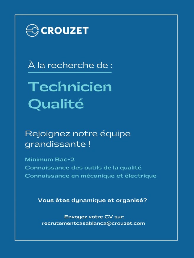 Crouzet Avis de recrutement pour technicien qualité