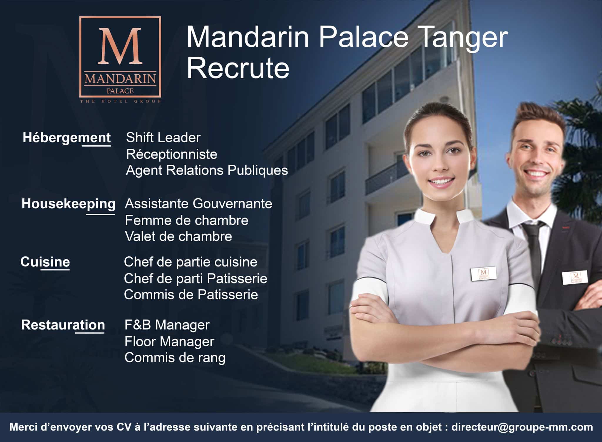 Mandarin Palace Tanger avis de recrutement